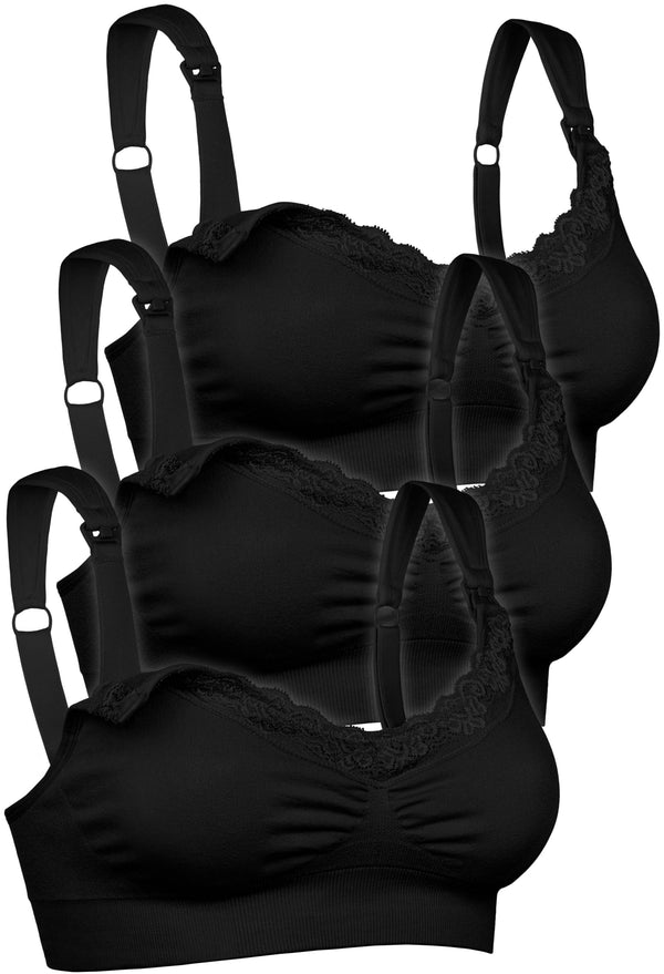 Cushion Padded Strap Wire Free Maternity & Nursing Bra - 3 Pack