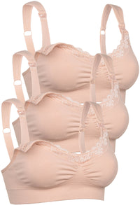 Cushion Padded Strap Wire Free Maternity & Nursing Bra - 3 Pack