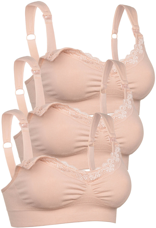 Cushion Padded Strap Wire Free Maternity & Nursing Bra - 3 Pack