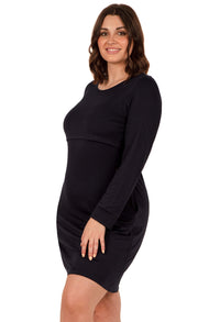 Bamboo Long Sleeve Maternity & Nursing Dress - 2 Pack