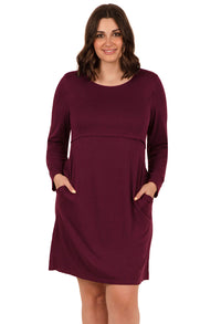 Bamboo Long Sleeve Maternity & Nursing Dress - 2 Pack