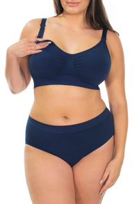 Pacific Blue Bamboo Nursing Bra + High Cut Undies Set