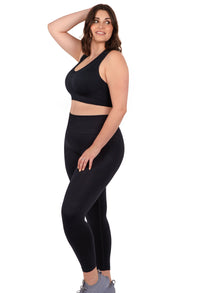 Plus Size Triple-layer Support Racer & High Waist Full Length Leggings