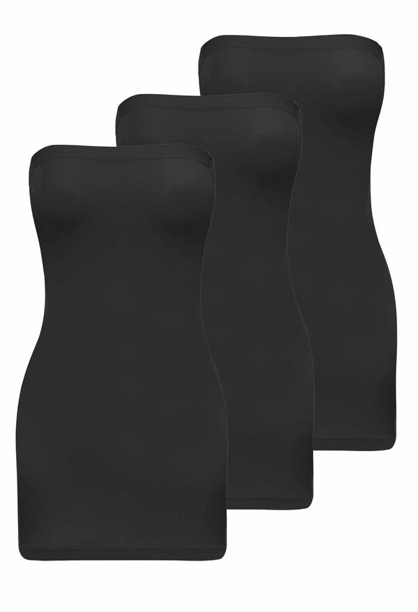 Strapless Mini Slip/Skirt - 3 Pack