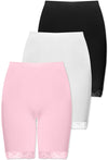 Anti Chafing High Rise Long Cotton Rich Shorts - 3 Pack