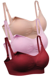 Bamboo Wire Free Maternity & Nursing Bra - Fancy 3 Pack
