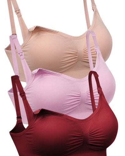 Bamboo Wire Free Maternity & Nursing Bra - Fancy 3 Pack