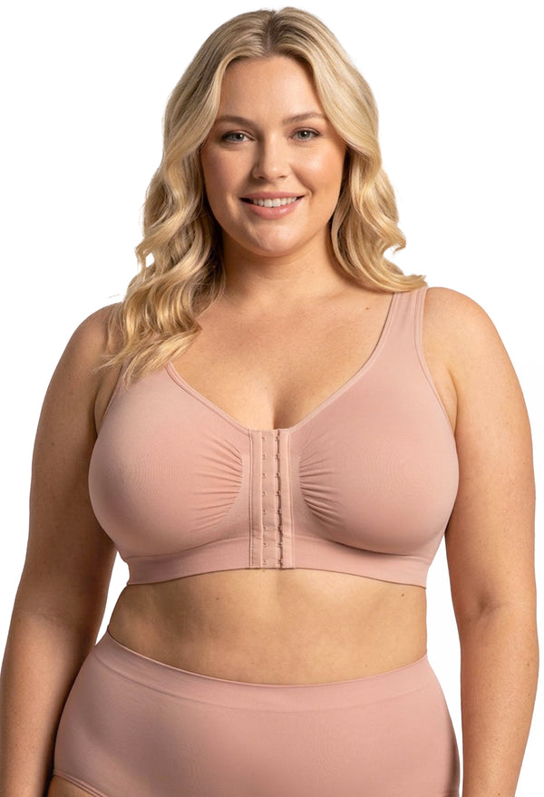Bamboo Padded Front Closure Wire Free Bra