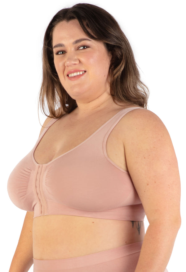 Bamboo Padded Front Closure Wire Free Bra