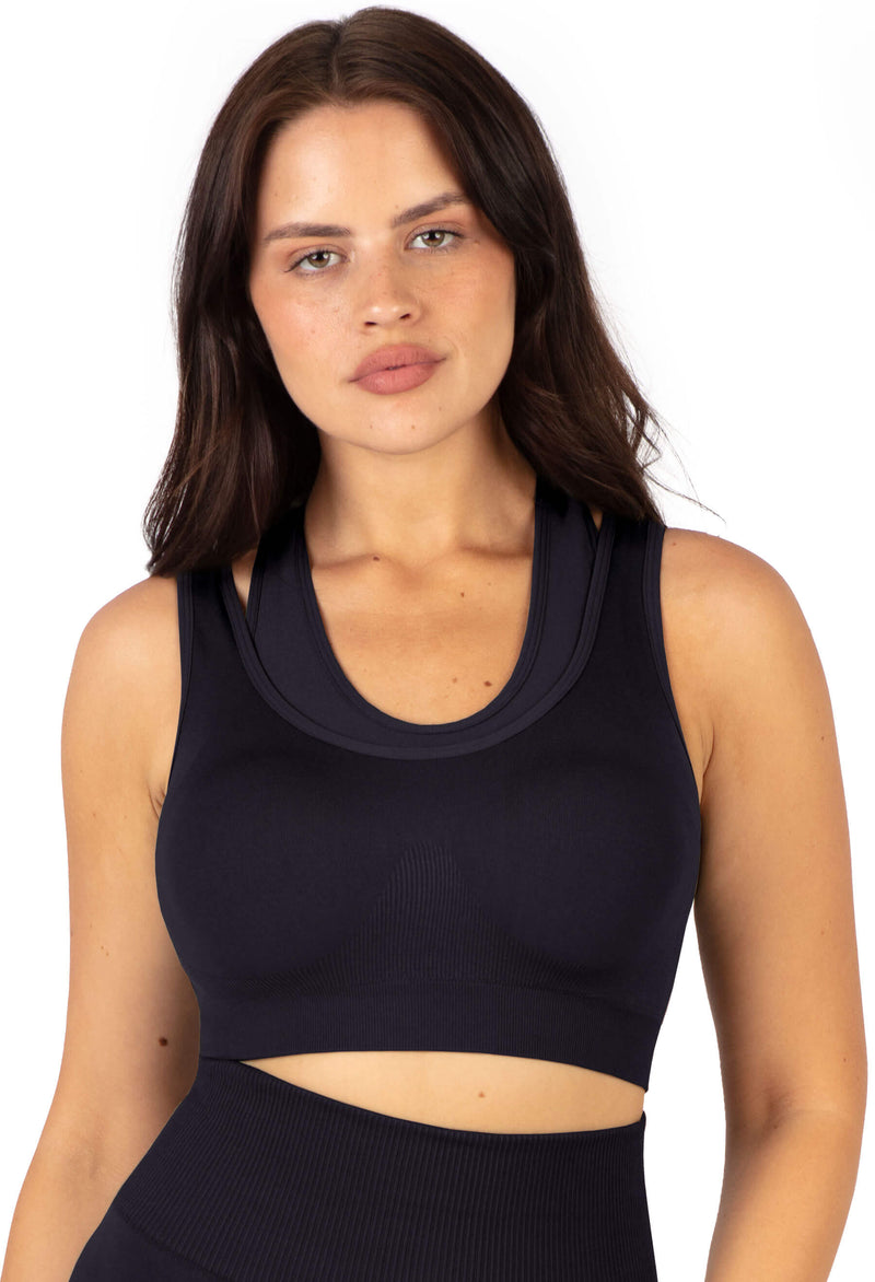 Plus Size Triple-layer Support Racer & High Waist Full Length Leggings
