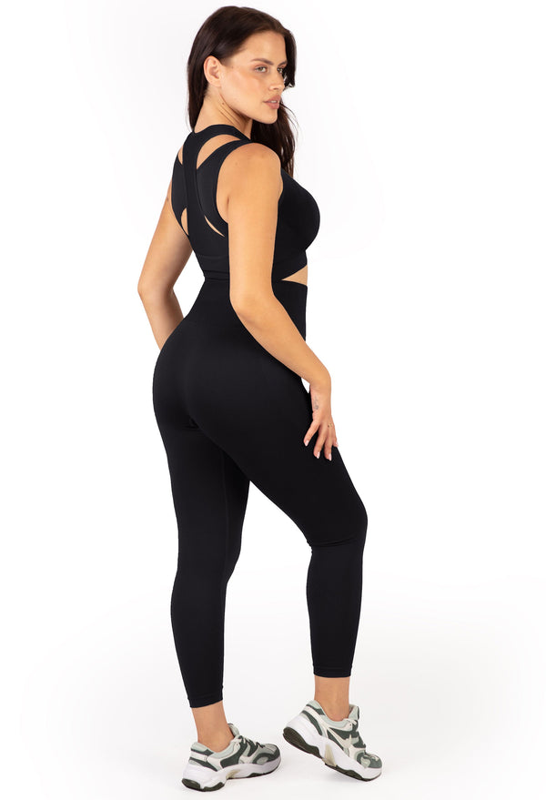 Plus Size Triple-layer Support Racer & High Waist Full Length Leggings