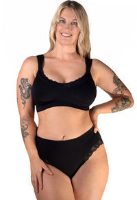 Cushion Padded Strap Wire Free Maternity & Nursing Bra and High Cut Brief Set