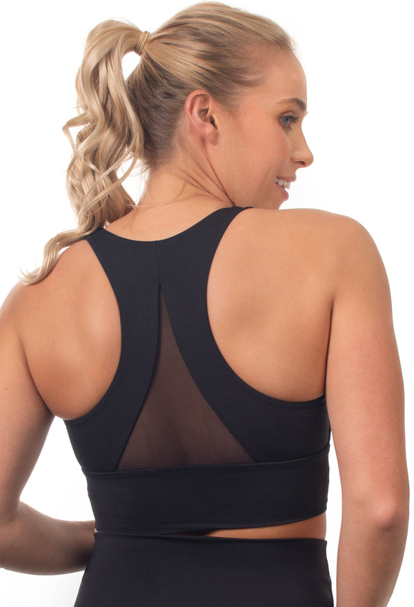 Long Line Mesh Racer Back Sports Bra & Flare Leggings Set