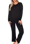 Bamboo Long Sleeve Top and Flare Pants Pyjama Set