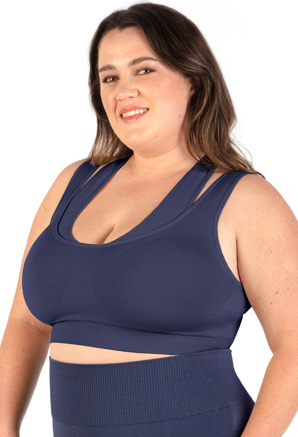 Plus Size Triple-layer Support Racer & High Waist Full Length Leggings