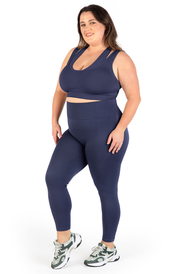 Plus Size Triple-layer Support Racer & High Waist Full Length Leggings