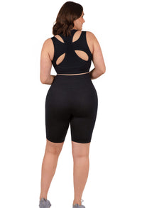 Plus Size Triple-layer Support Racer & High Waist Long Biker Shorts