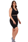 Plus Size Triple-layer Support Racer & High Waist Long Biker Shorts
