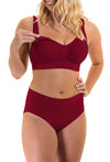 Burgundy Bamboo Nursing Bra + High Cut Undies Set