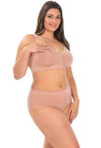 Bamboo Nursing Bra + High Cut Undies Lilac Snow Set