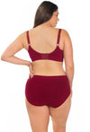 Burgundy Bamboo Nursing Bra + High Cut Undies Set
