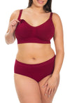 Burgundy Bamboo Nursing Bra + High Cut Undies Set