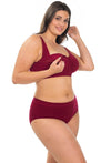 Burgundy Bamboo Nursing Bra + High Cut Undies Set