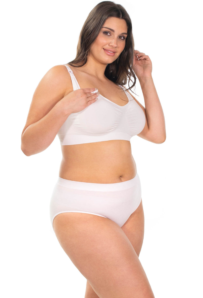 Bamboo Nursing Bra + High Cut Undies Lilac Snow Set