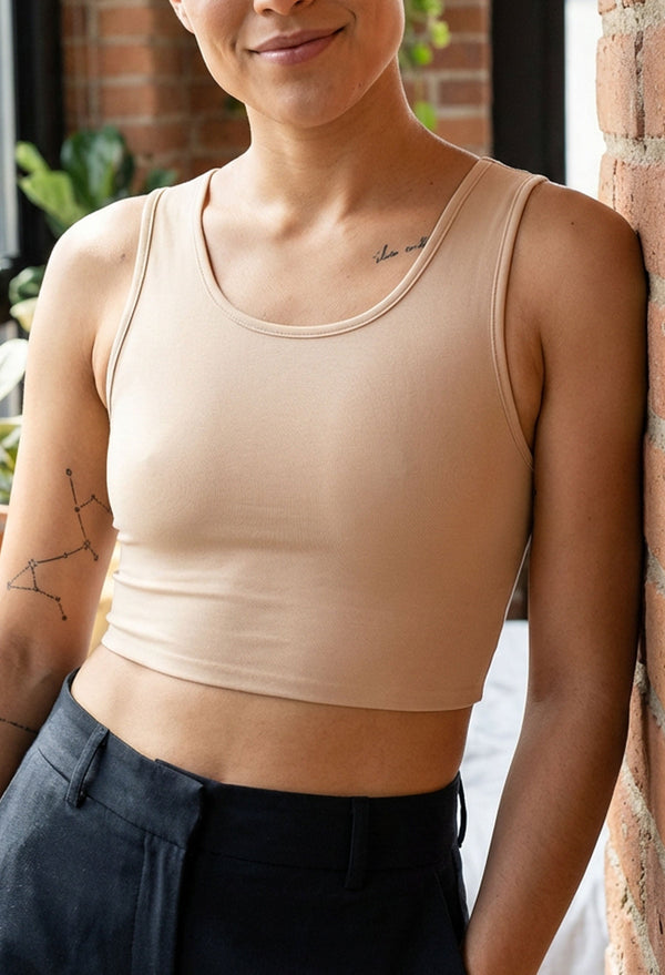 Cotton Chest Binder Crop Tank - 2 Pack