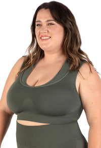 Plus Size Triple-layer Support Racer & High Waist Midi Biker Shorts