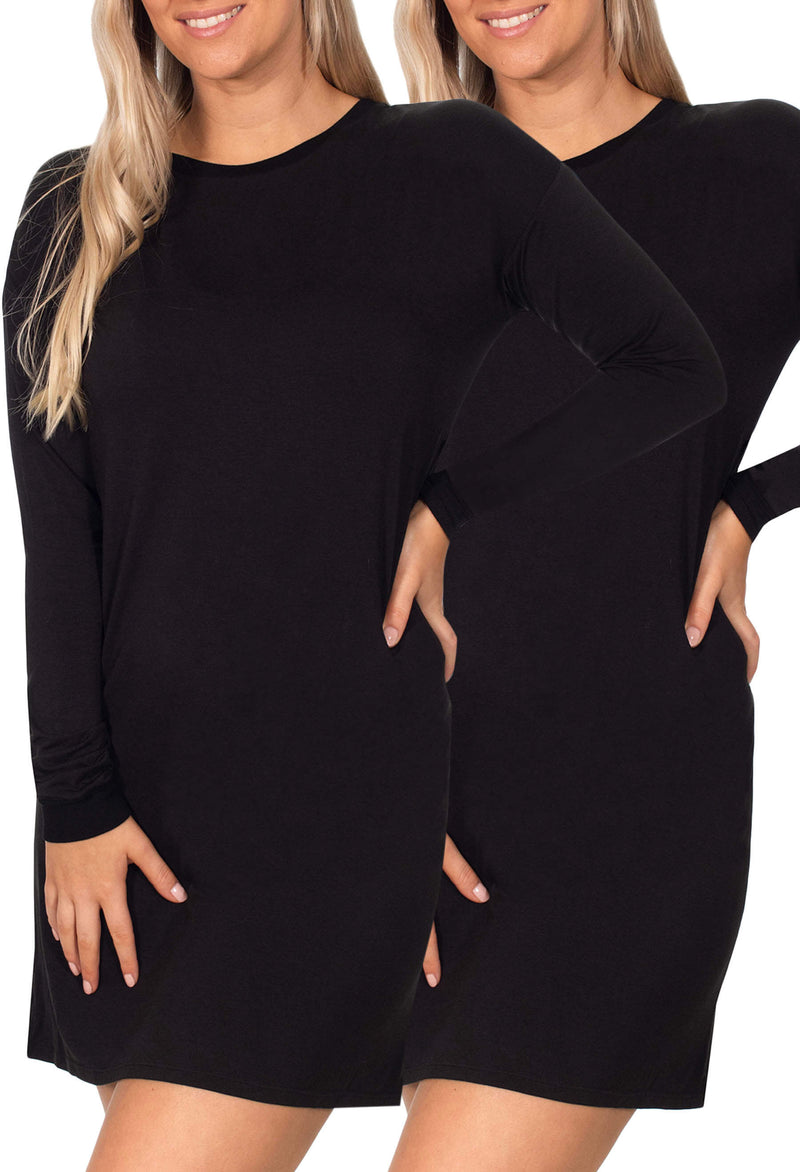 Bamboo Night Dress | Long Sleeves - 2 Pack