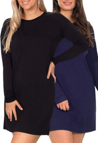 Bamboo Night Dress | Long Sleeves - 2 Pack