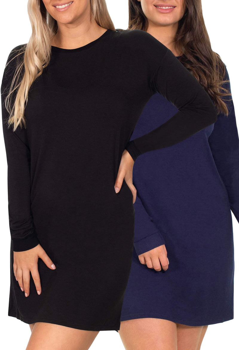 Bamboo Night Dress | Long Sleeves - 2 Pack