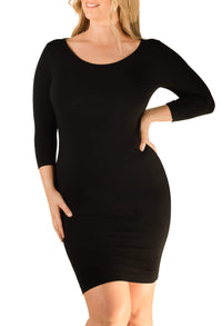 Bamboo 3/4 Sleeve Bodycon Dress
