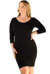 Bamboo 3/4 Sleeve Bodycon Dress