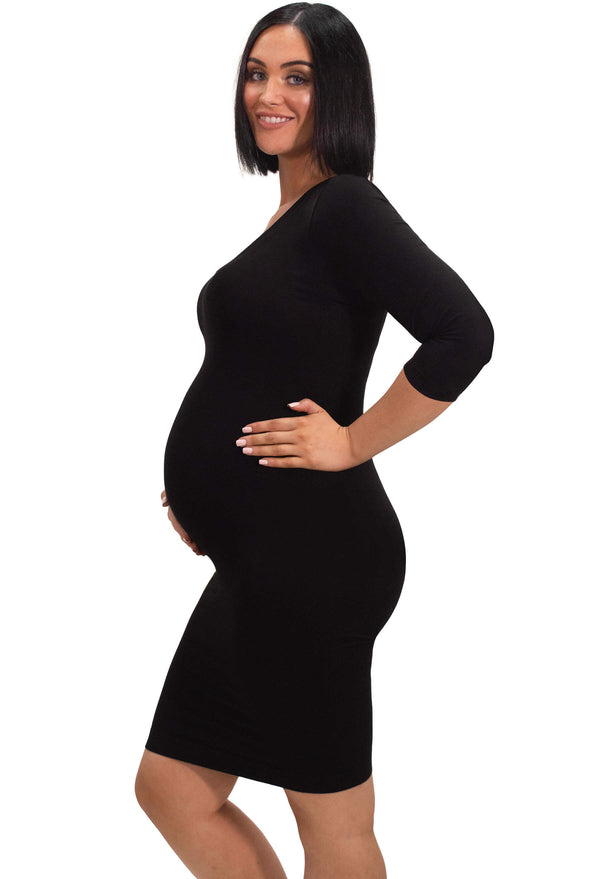 Maternity Bamboo 3/4 Sleeve Bodycon Dress