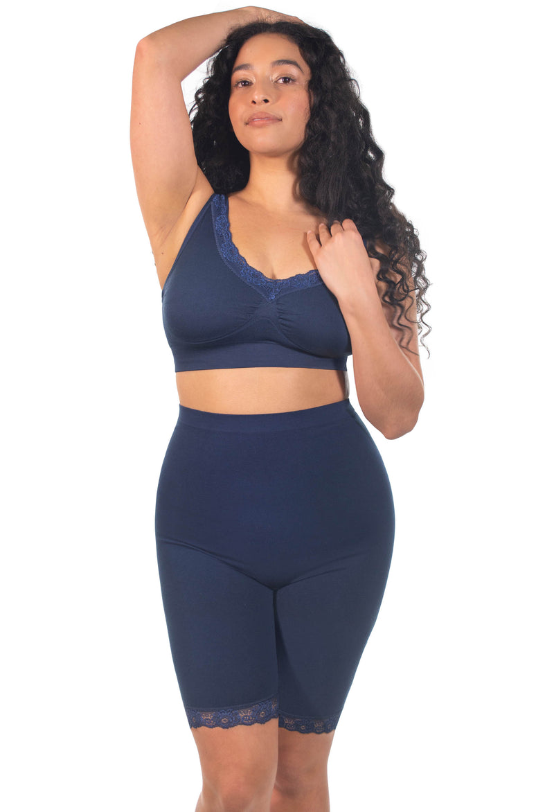 Post Surgery Comfort Long Shorts | Seamless Cotton Blend